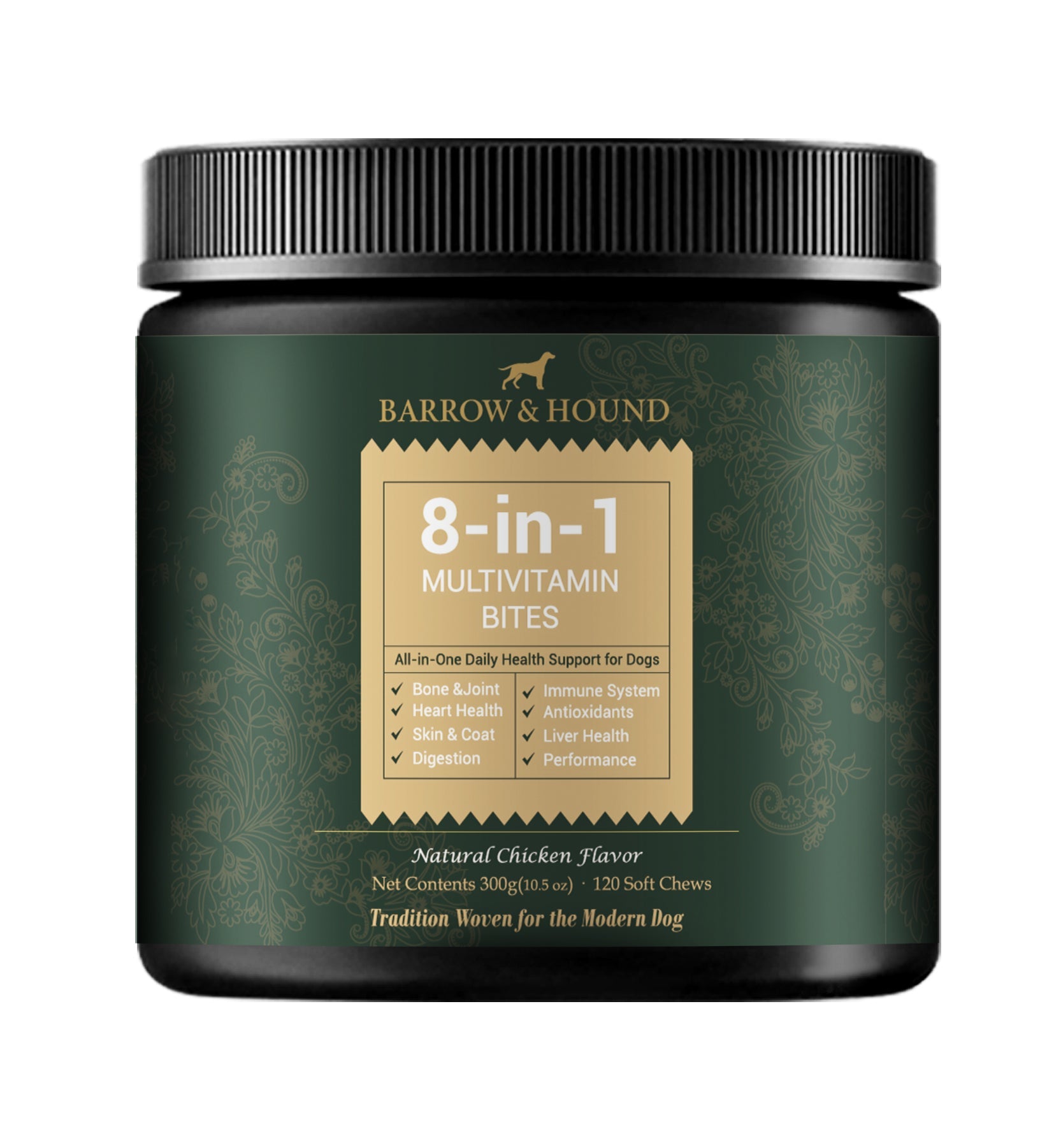 8 - in - 1 Daily Multivitamin Bites for Dogs – All - in - One Health Support, 120 Soft Chews - Barrow & Hound