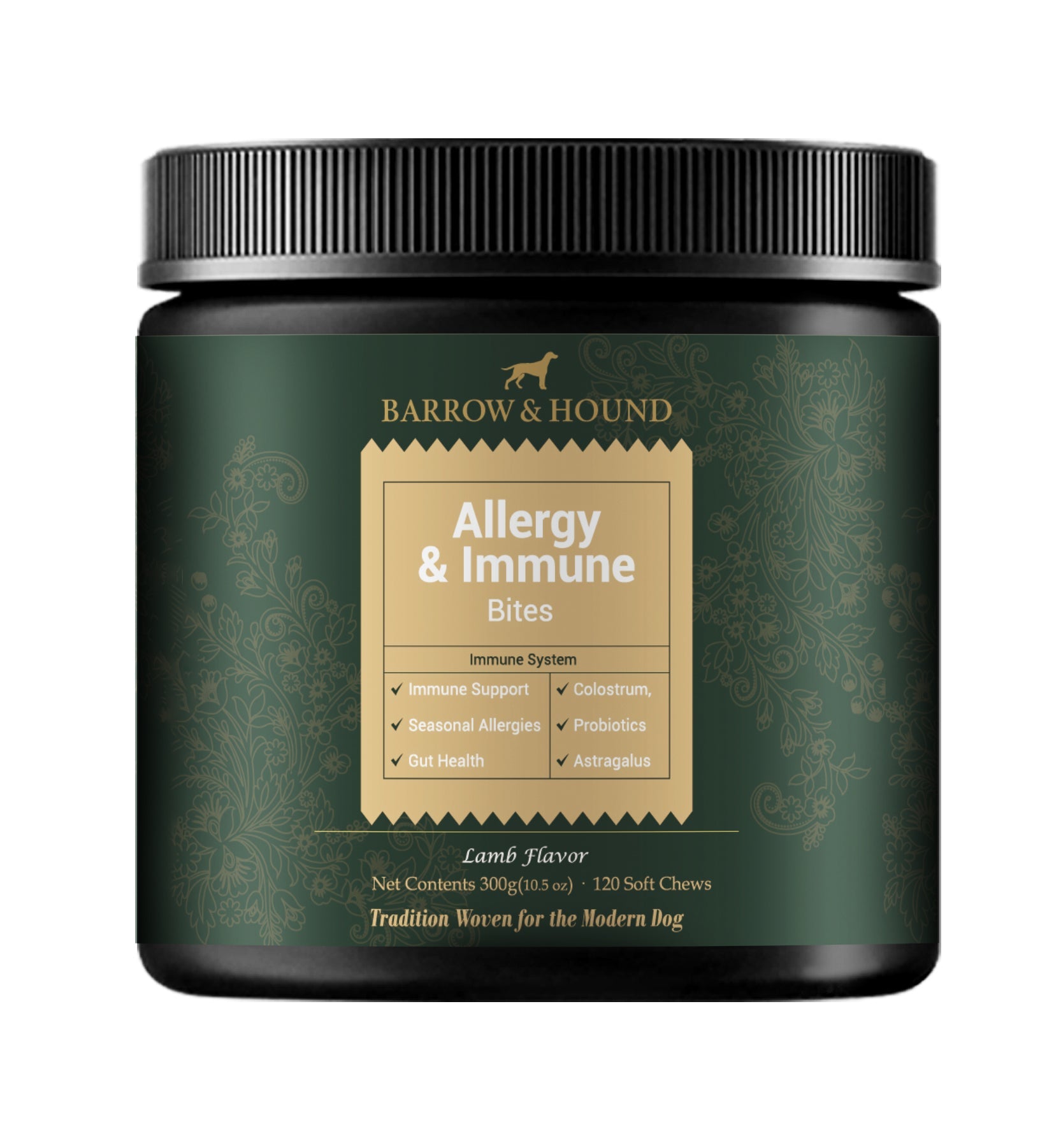 Allergy & Immune Bites for Dogs – Colostrum, Probiotics & Omega - 3 – Seasonal Allergy & Itchy Skin Relief – Peanut Butter Flavor - Barrow & Hound