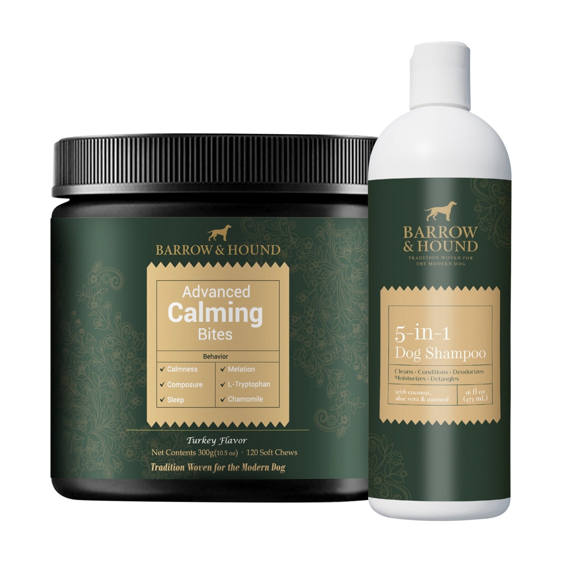 Barrow & Hound Stress - Free Pack – Advanced Calming Bites & 5 - in - 1 Dog Shampoo – Relaxation & Gentle Care for Dogs - Barrow & Hound